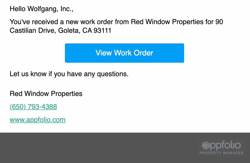 Activation email received by the vendor with a button to sign in
