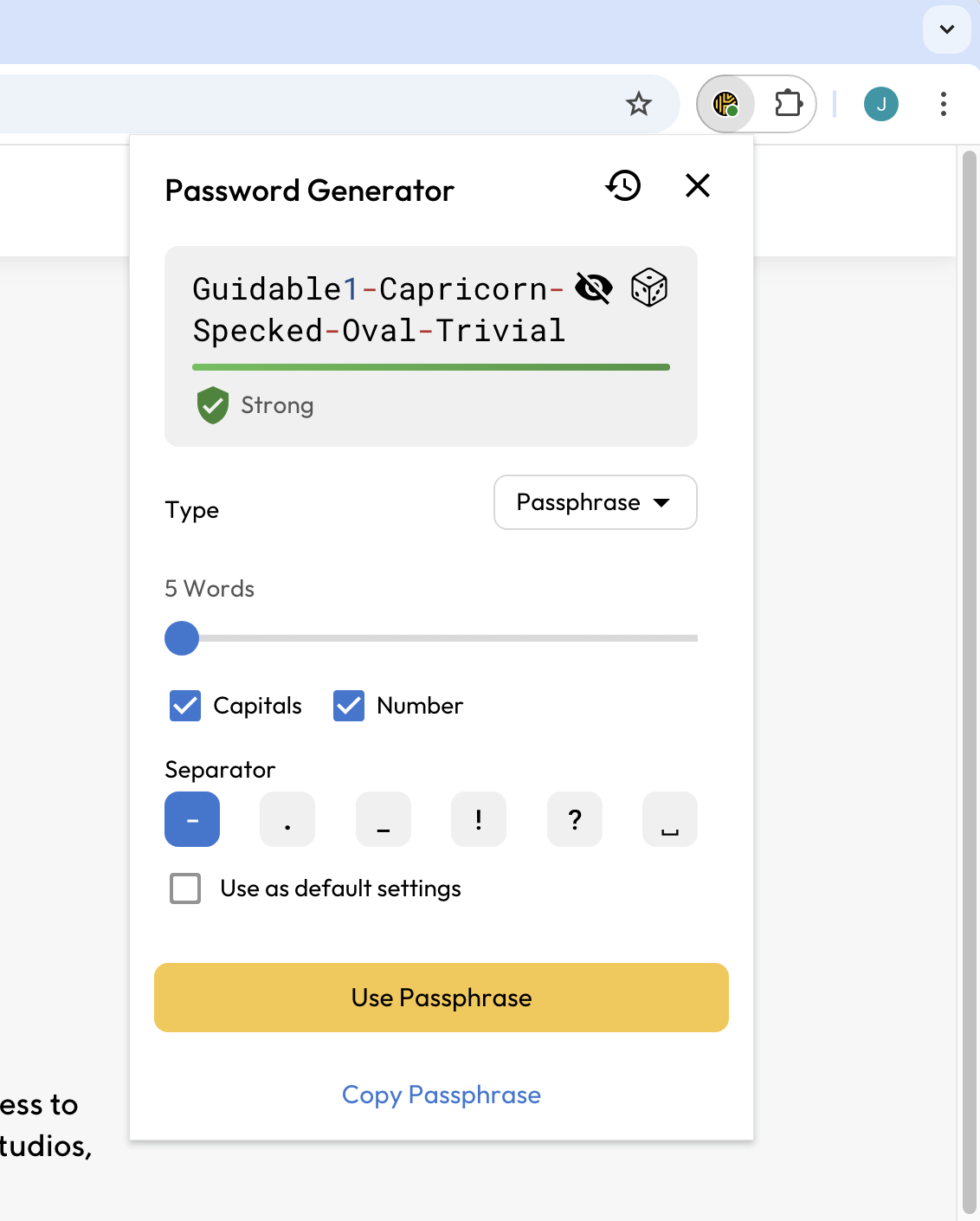 Passphrase generator