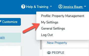 My Settings in the account menu