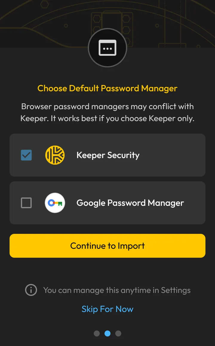 Disable built-in password manager