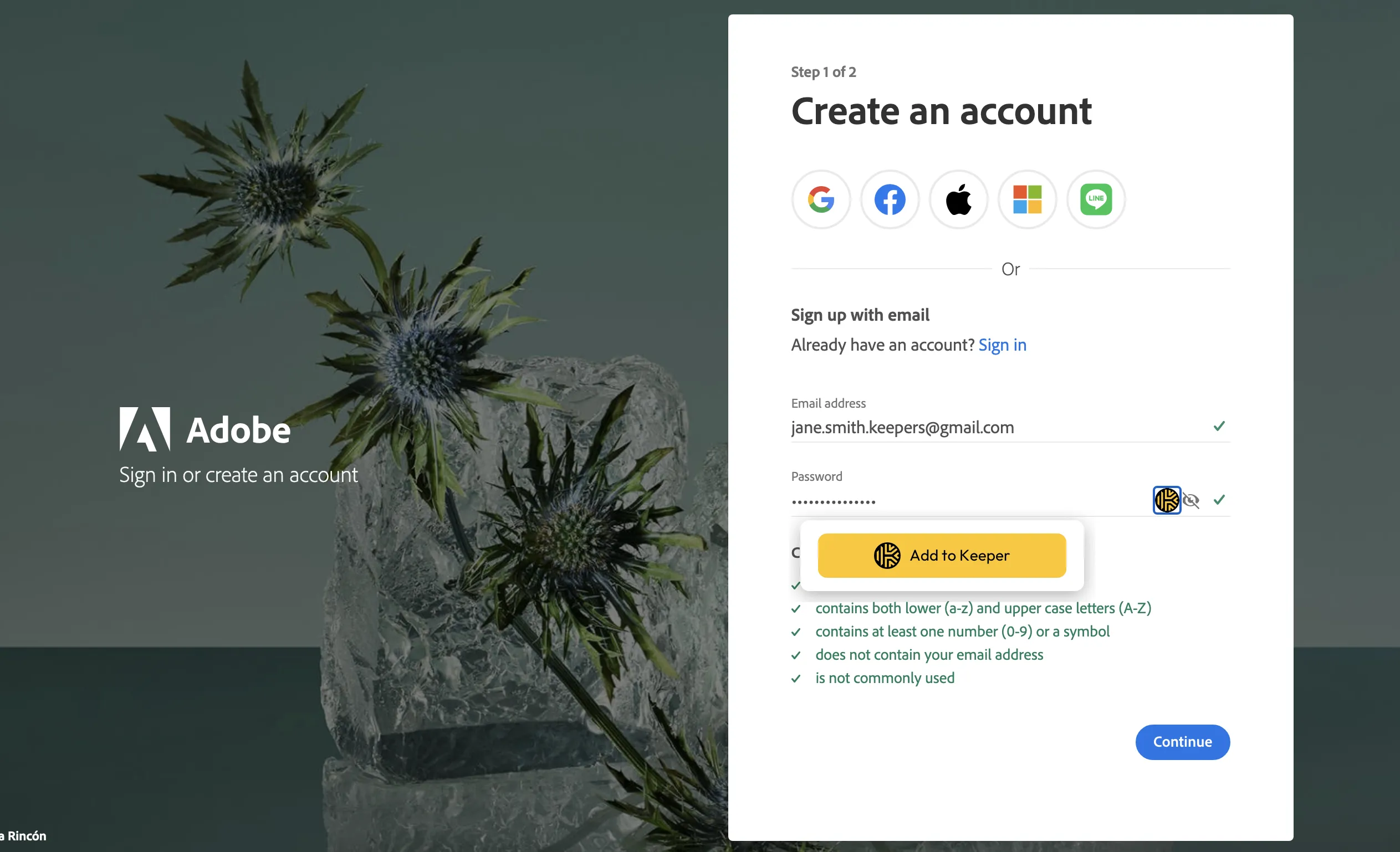 Add new account prompt on a login page