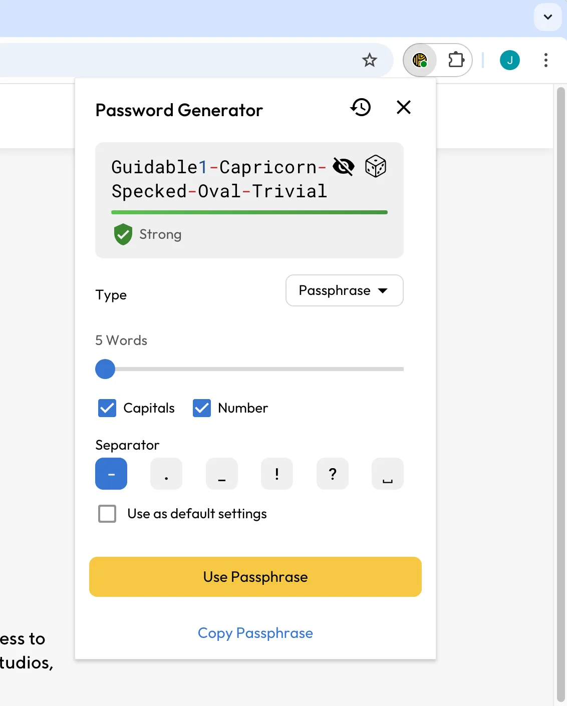 Passphrase generator