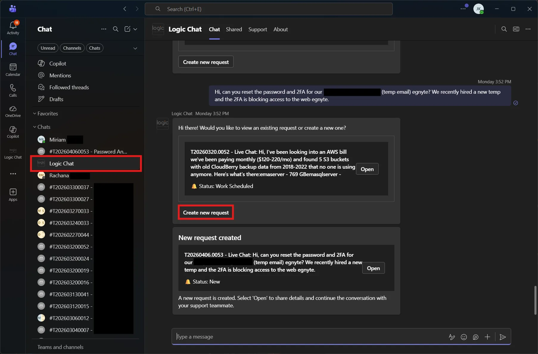 Logic Chat in Microsoft Teams